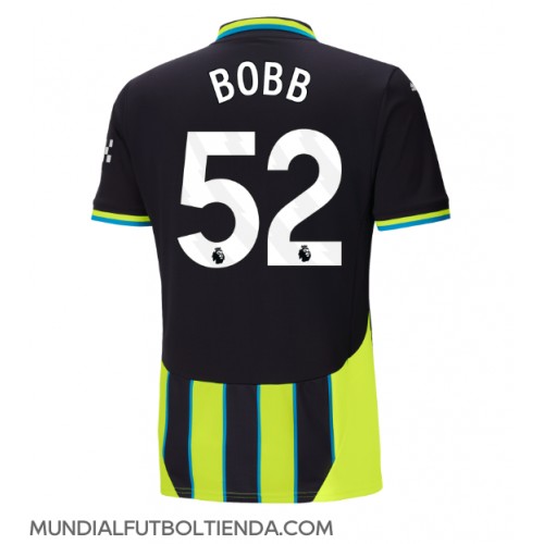 Camiseta Manchester City Oscar Bobb #52 Segunda Equipación Replica 2024-25 mangas cortas